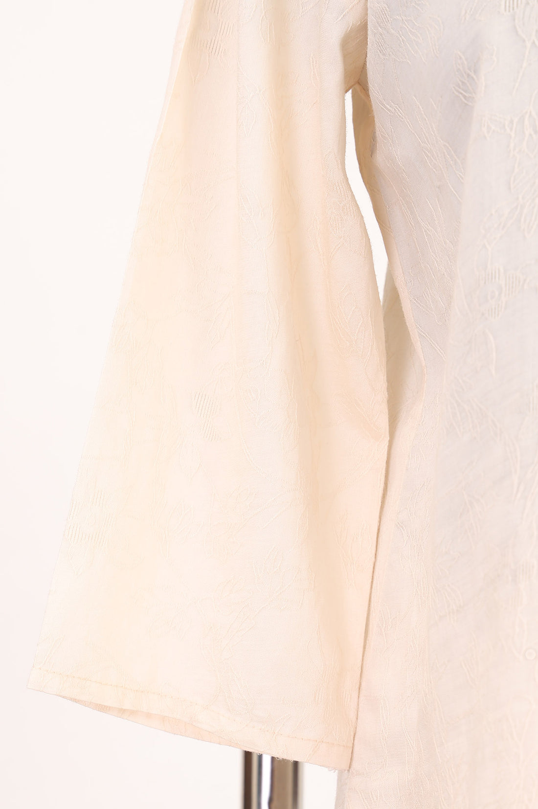 Off White Jacquard Straight Kurta with Palazzo Co-ord Set