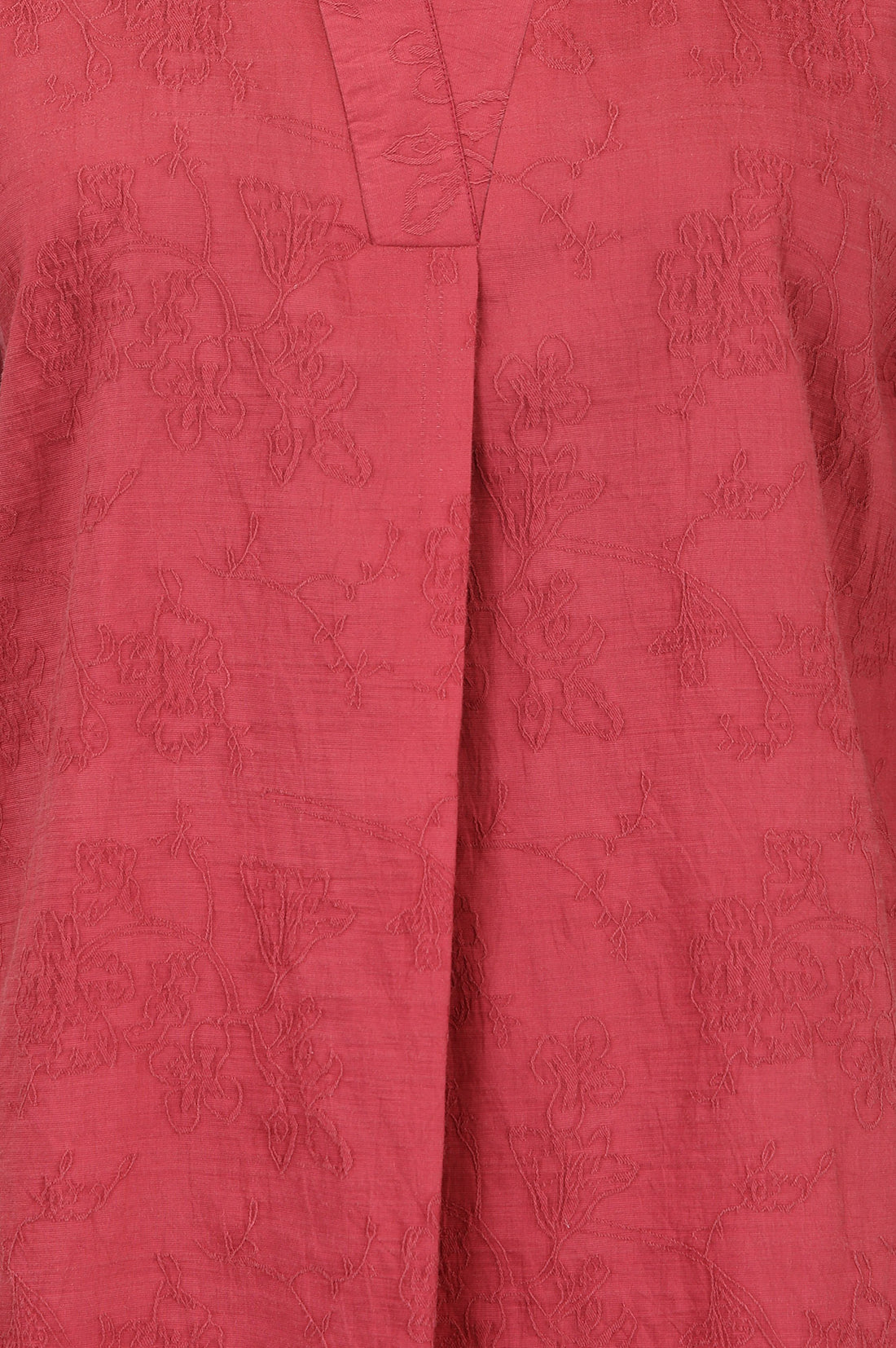 Maroon Jacquard Straight Kurta with Palazzo Co-ord Set