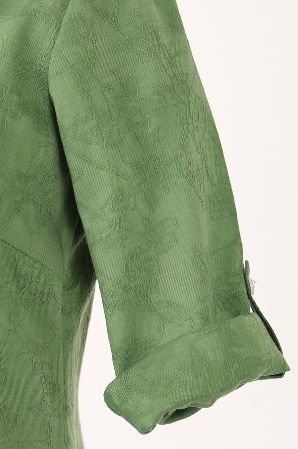 Aurelia Women's Green Yarn Dyed Thread Embroidered Straight Kurta with Palazzo Co-ord Set