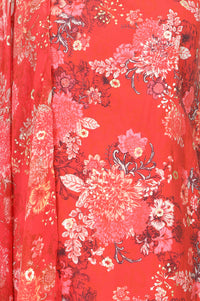 Red Floral Printed Straight Kurta With Palazzo And Dupatta Set