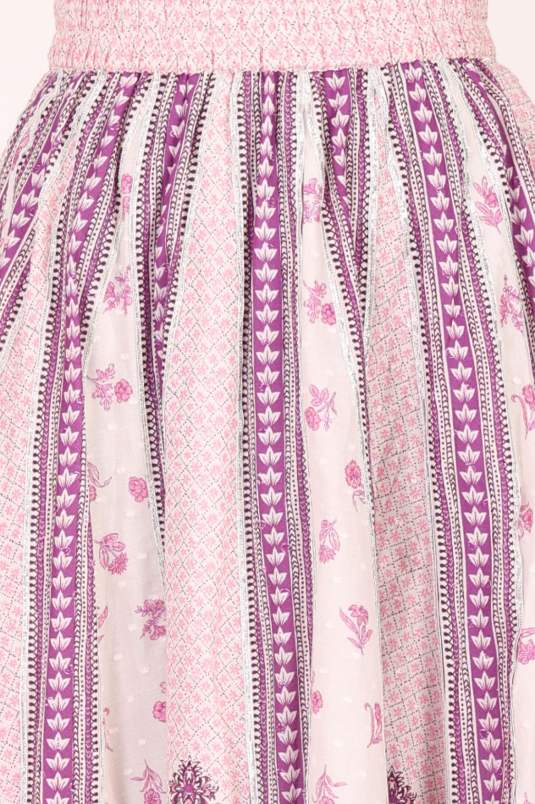 Pink Floral Print Straight Kurta with Skirt &amp; Dupatta Set