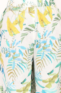 Off White Botanical Printed Pure Cotton Straight Kurta with Palazzo Co-ord Set