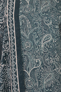 Teal Paisley Printed Modal Straight Kurta with Trousers and Dupatta Set