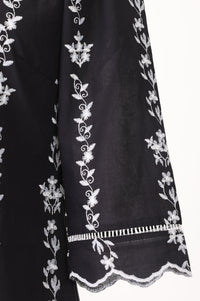 Black Thread Embroidered Pure Cotton Straight Top And Trousers Co-ord Set