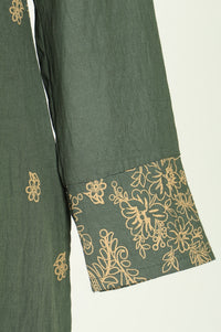 Green Floral Printed Rayon Straight Kurta with Palazzo Co-ord Set
