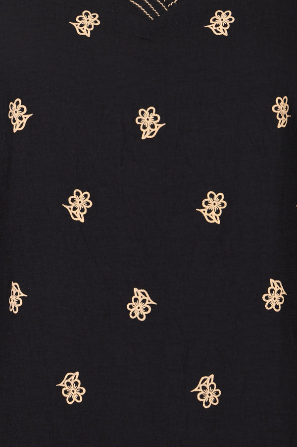 Black Floral Printed Rayon Straight Kurta with Palazzo Co-ord Set