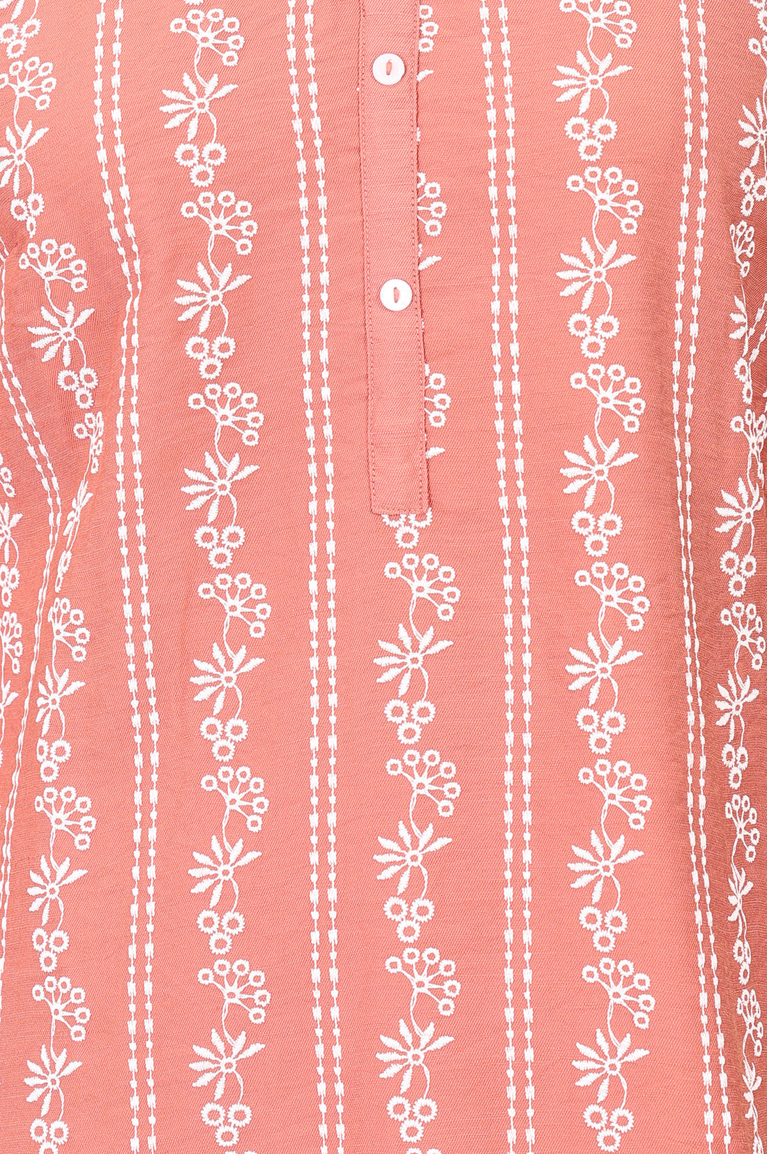 Coral Floral Printed Rayon Straight Top with Palazzo Co-ord Set
