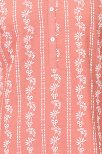 Coral Floral Printed Rayon Straight Top with Palazzo Co-ord Set