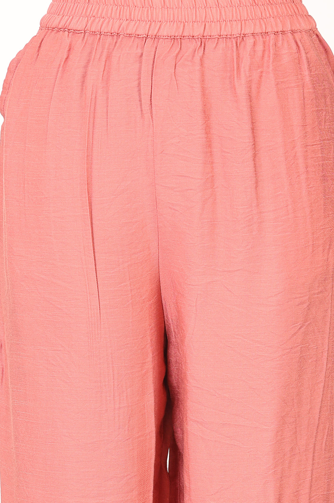 Coral Floral Printed Rayon Straight Top with Palazzo Co-ord Set