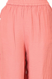 Coral Floral Printed Rayon Straight Top with Palazzo Co-ord Set