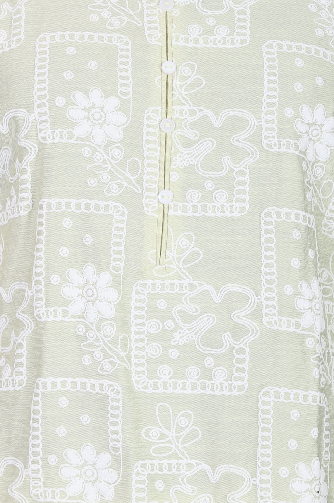 Light Green Floral Printed Rayon Straight Top with Palazzo Co-ord Set