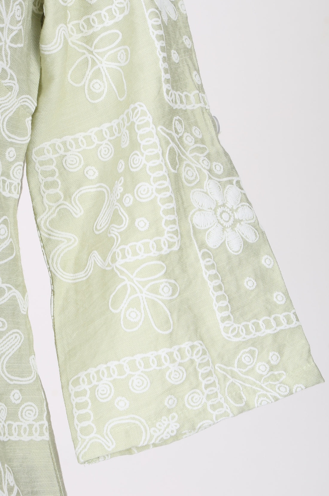 Light Green Floral Printed Rayon Straight Top with Palazzo Co-ord Set