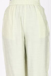 Light Green Floral Printed Rayon Straight Top with Palazzo Co-ord Set