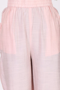 Pink Floral Printed Rayon Straight Top with Palazzo Co-ord Set