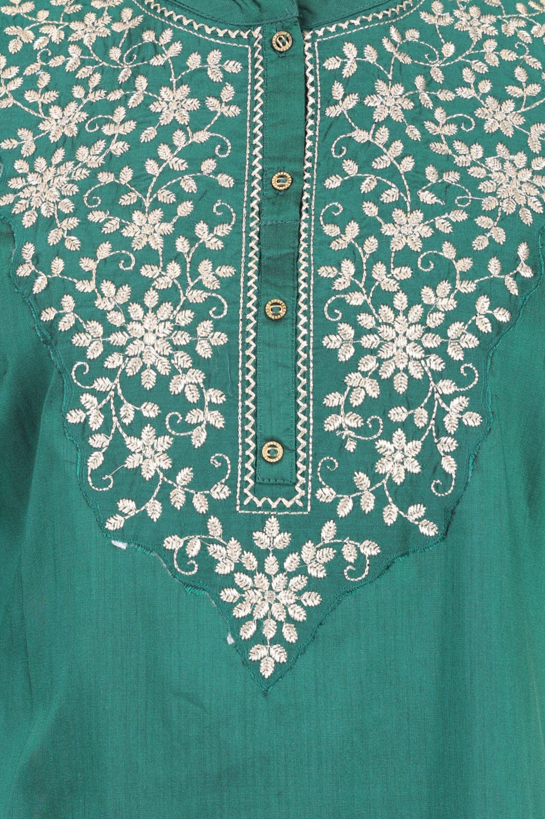 Teal Embroidered Straight Kurta with Pant Co-ord Set