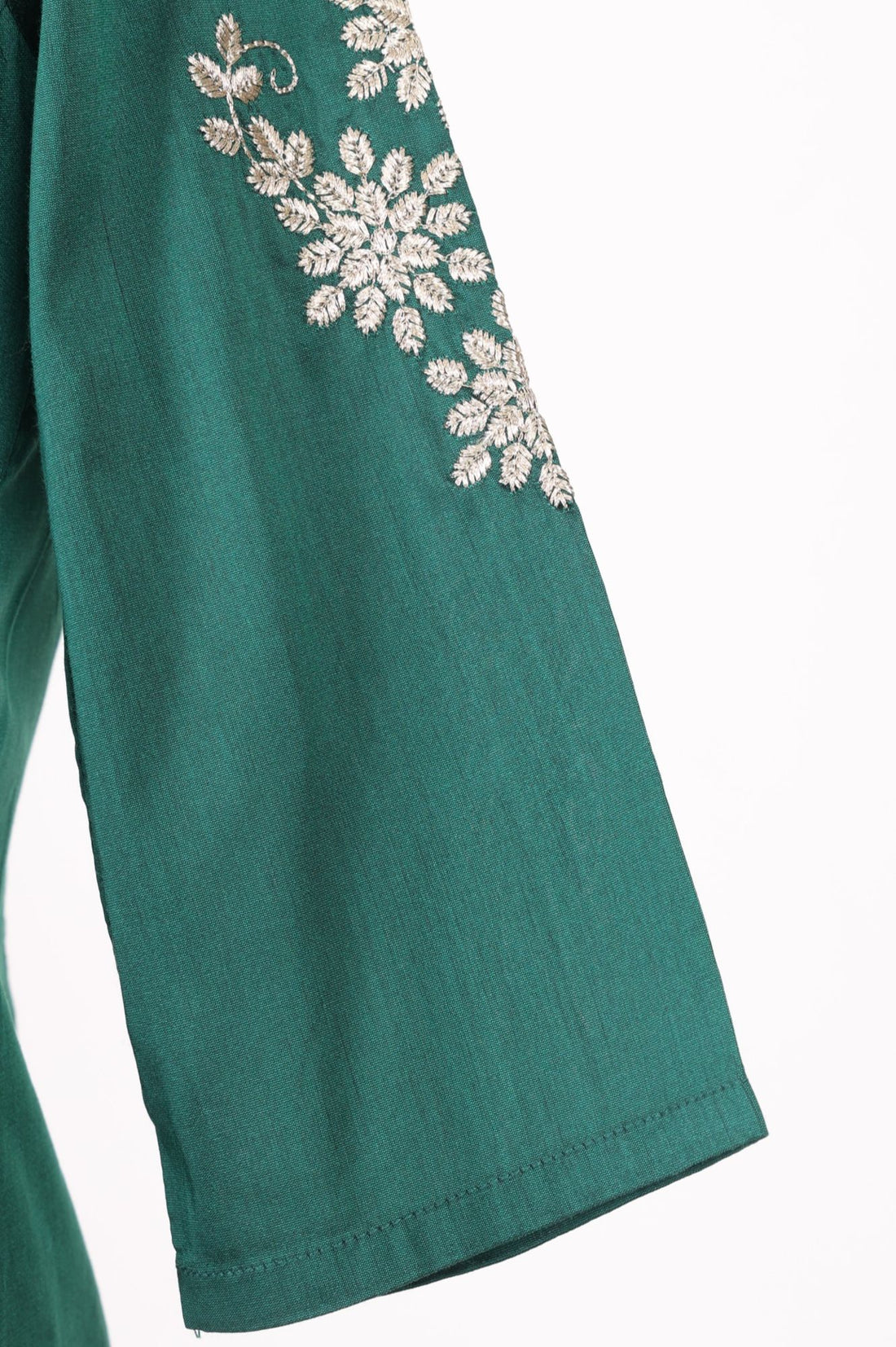 Teal Embroidered Straight Kurta with Pant Co-ord Set