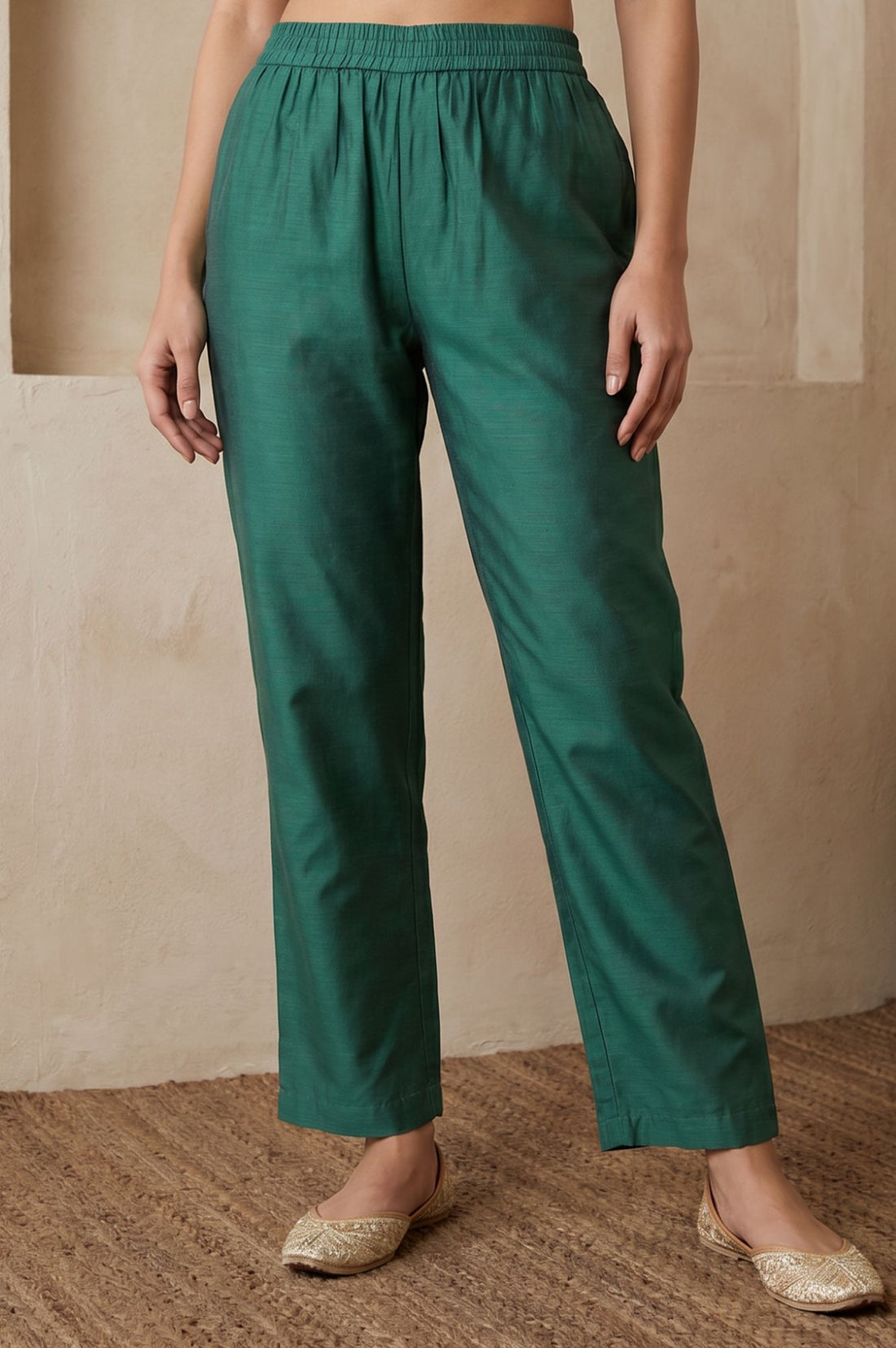 Teal Embroidered Straight Kurta with Pant Co-ord Set