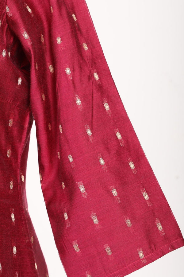 Pink Zari Embroidered Straight Kurta with Pant Co-ord Set