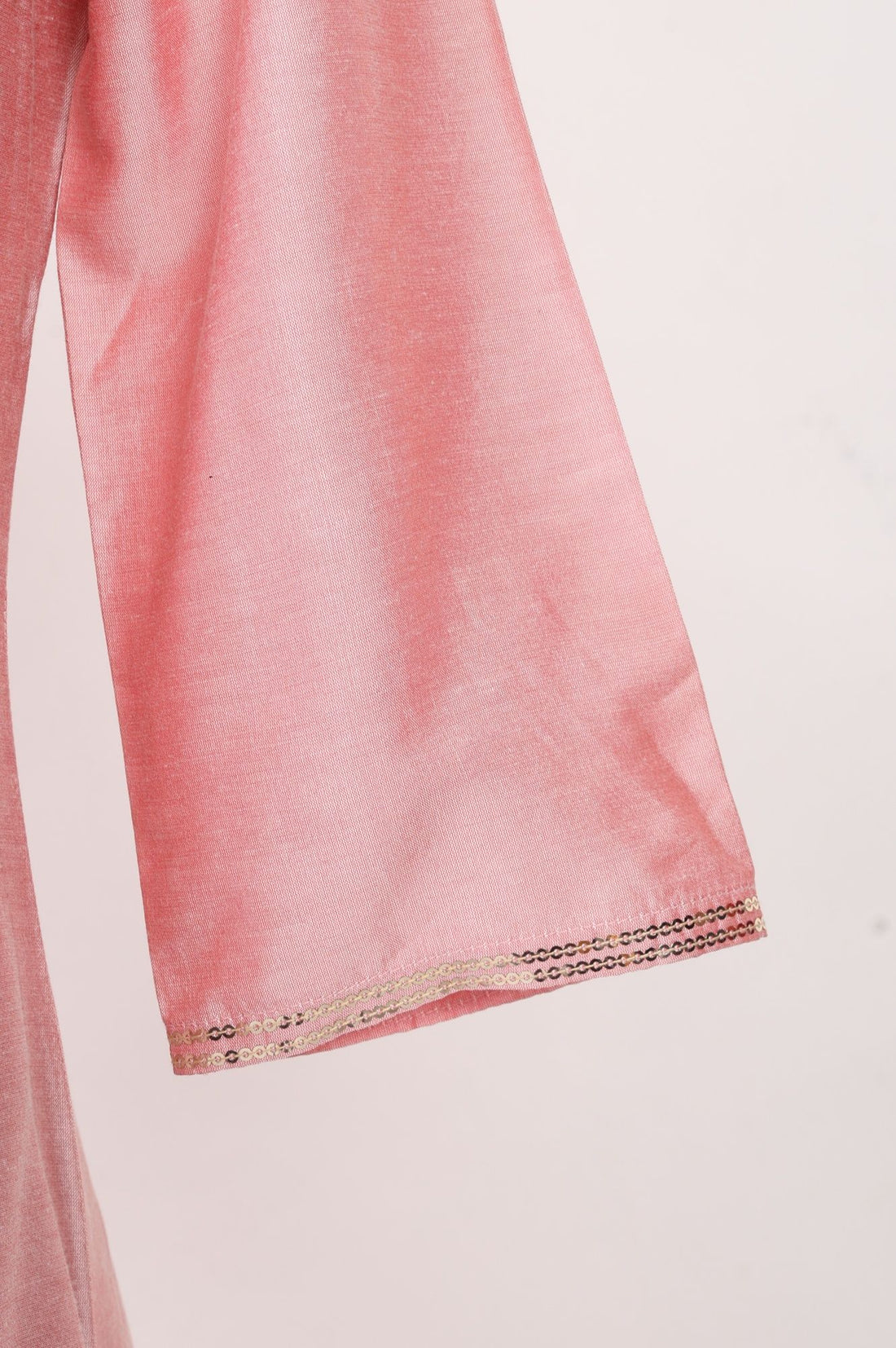 Pink Embellished Flared Kurta with Trouser and Dupatta Set