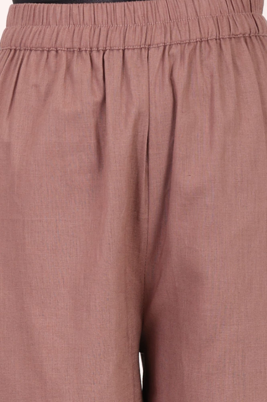 Pink Schiffli Thread Embroidered Cotton Flax Straight Kurta with Palazzo Set
