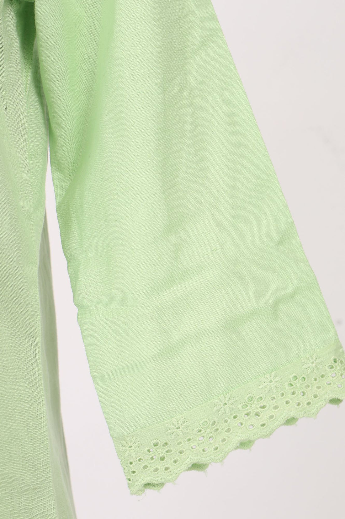 Green Thread Embroidered Cotton Straight Kurta with Palazzo Set