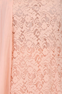 Peach Lace Pure Cotton Straight Kurta with Sharara and Dupatta Set
