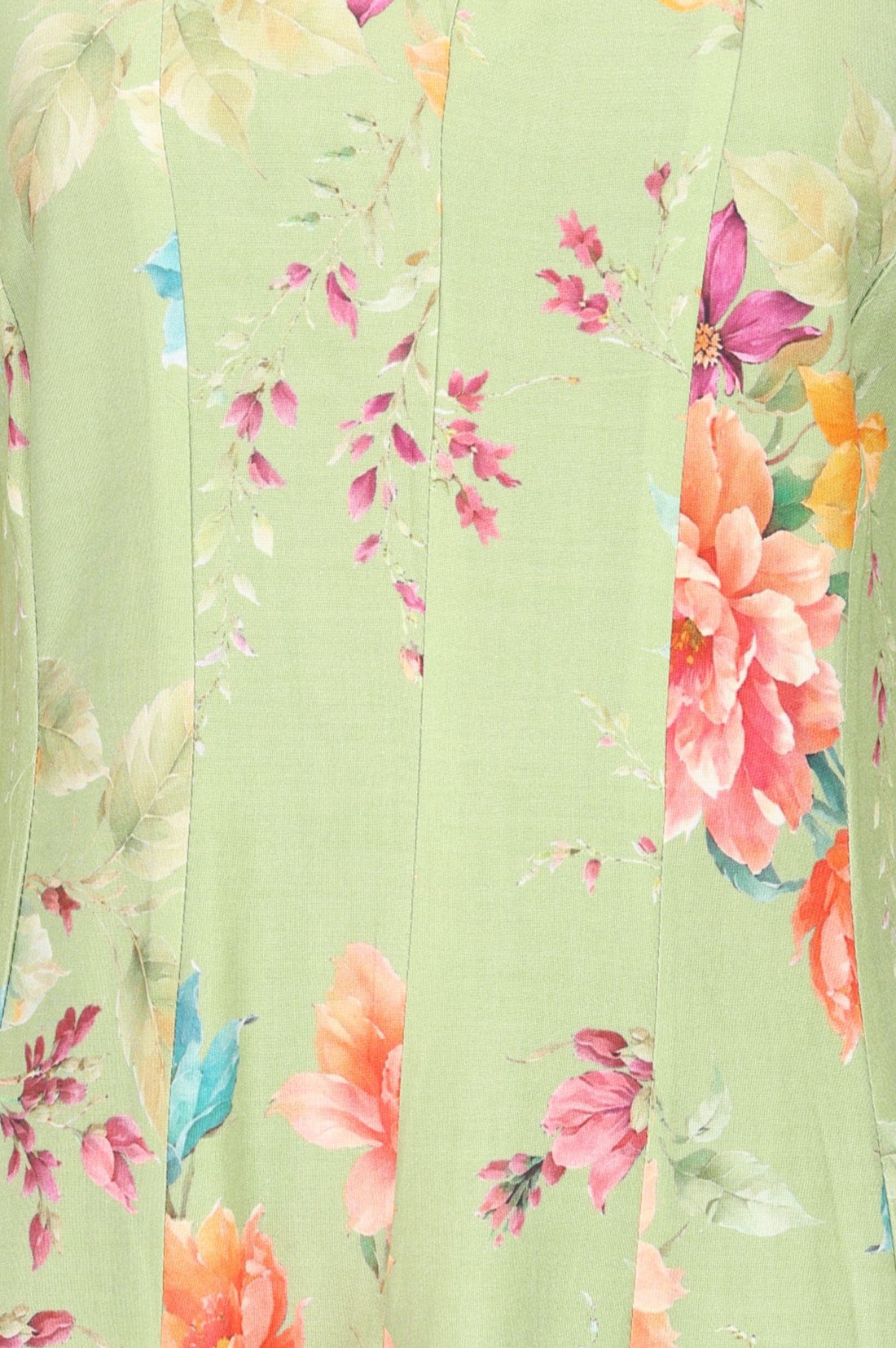 Mint Green Floral Printed Rayon Straight Kurta with Pant Set