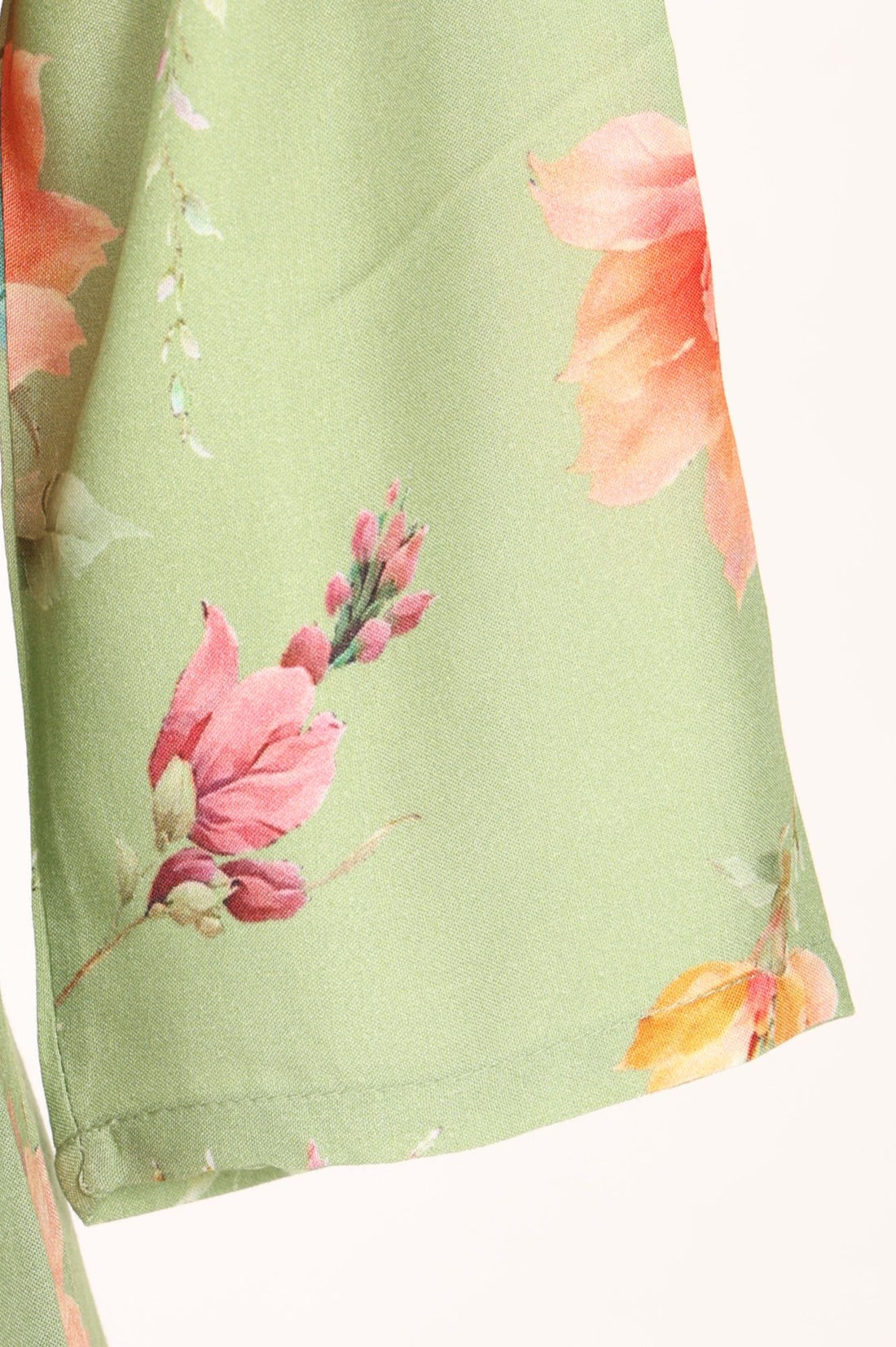 Mint Green Floral Printed Rayon Straight Kurta with Pant Set