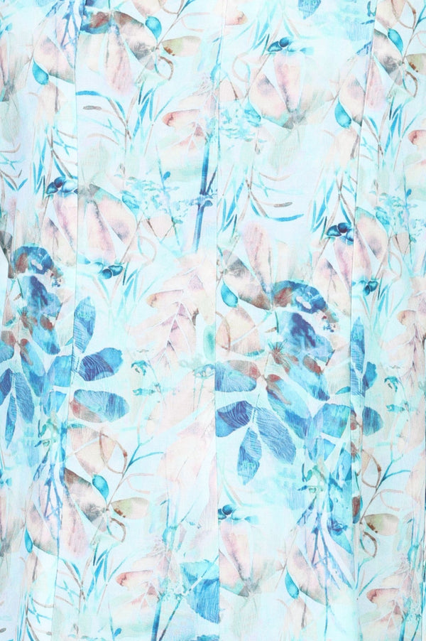 Blue Floral Printed Rayon Straight Kurta with Pants Set
