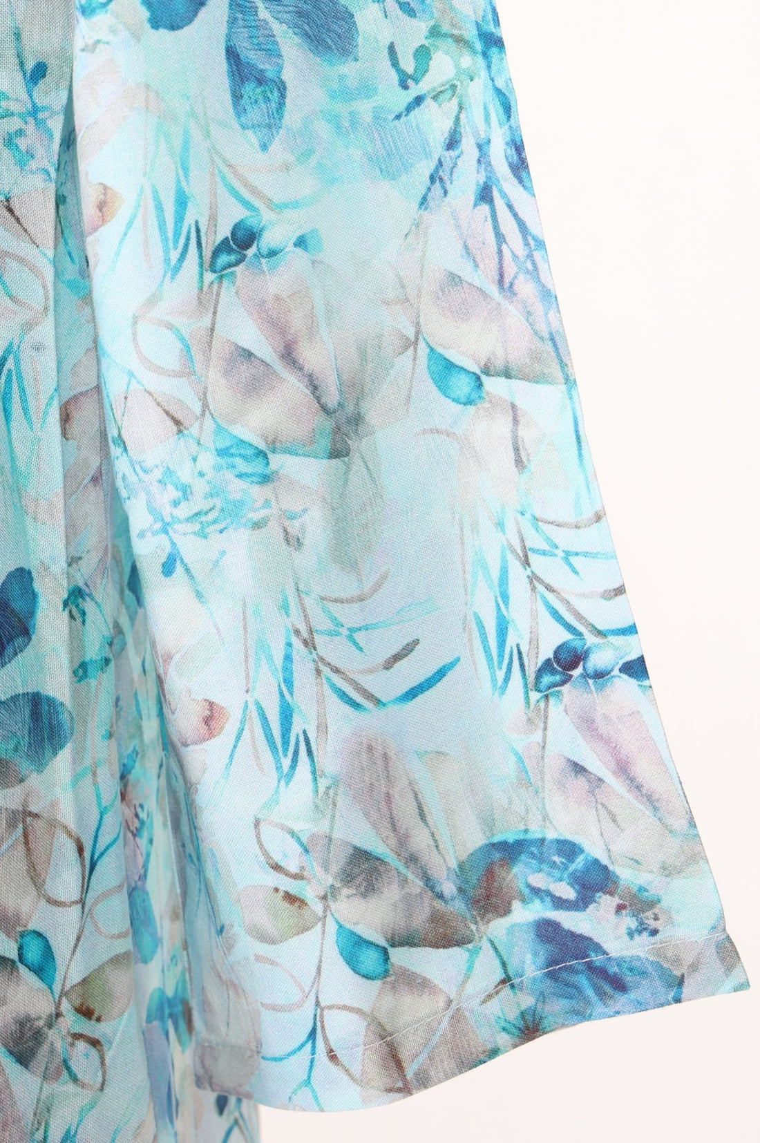 Blue Floral Printed Rayon Straight Kurta with Pants Set