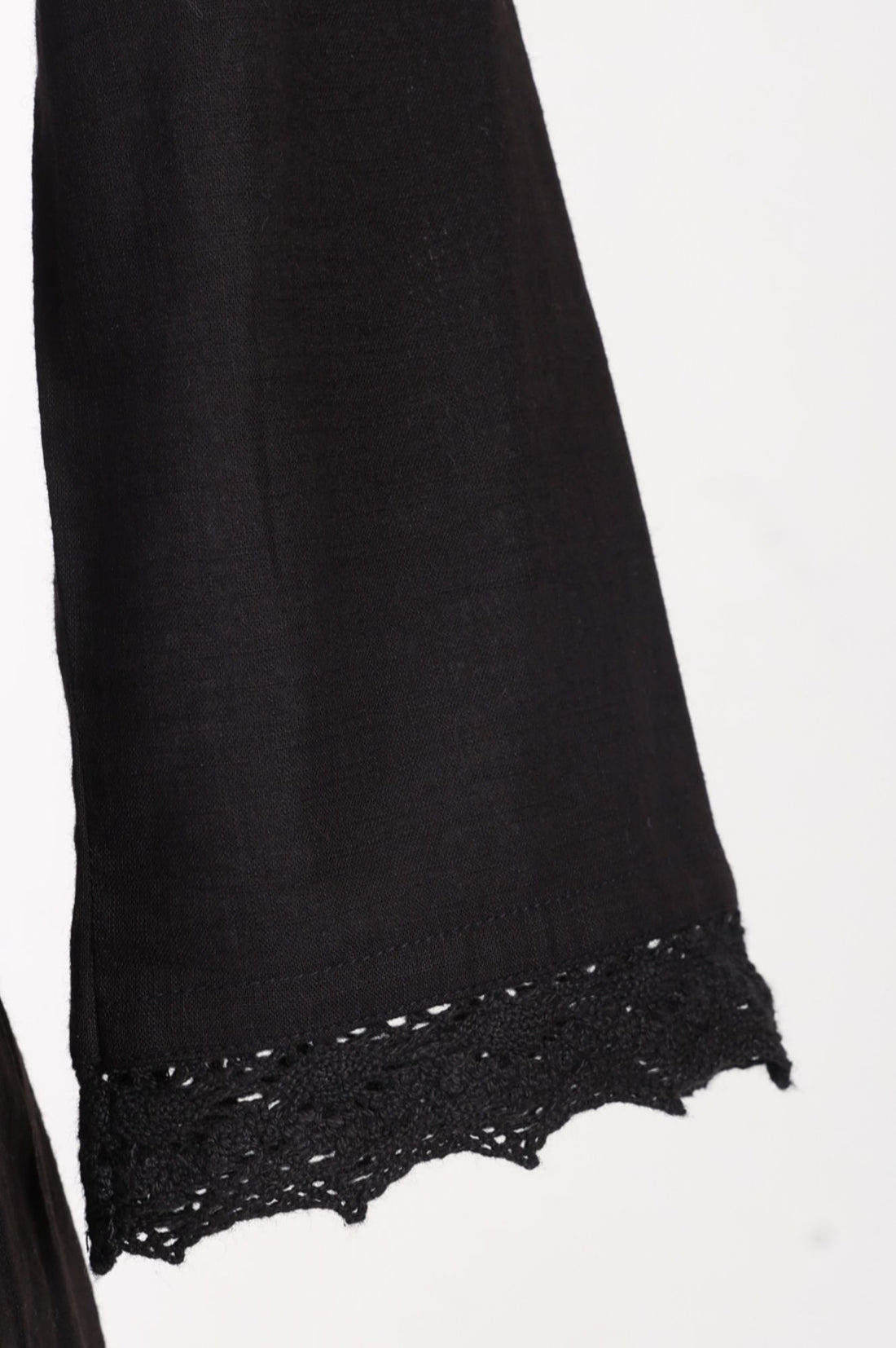 Black Embroidered Pure Cotton Flared Kurta with Trouser and Dupatta Set