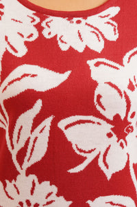 Red Acrylic Straight Winter Kurta with Palazzo Set