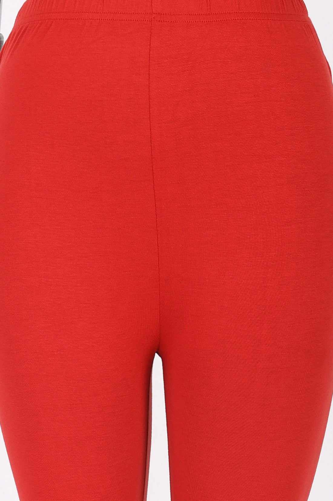 Red Thread Embroidered Chanderi Flared Kurta with Tights and Dupatta Set