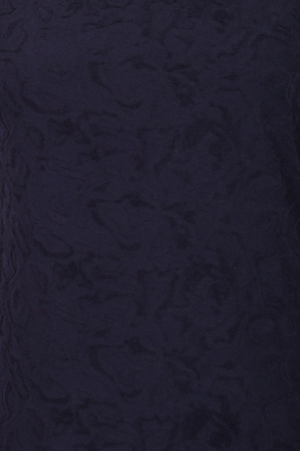 Navy Blue Velvet Texture Straight Winter Kurti with Palazzo Set