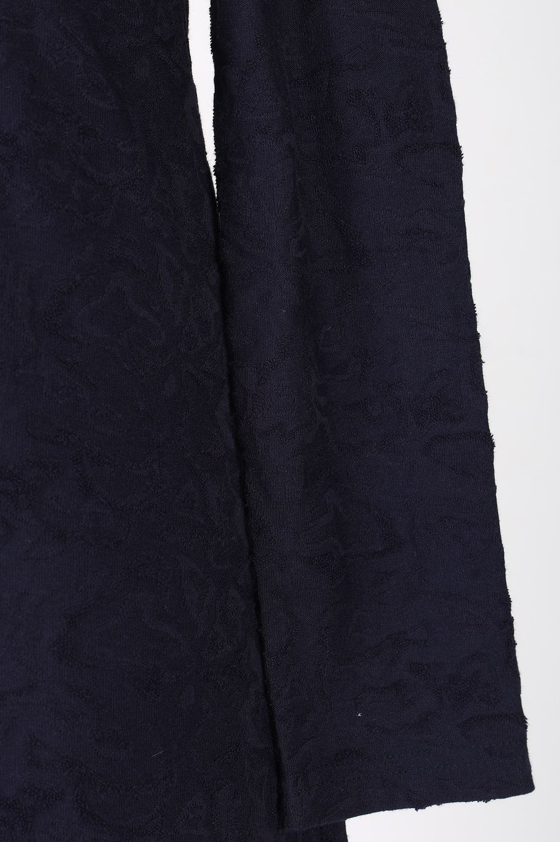 Navy Blue Velvet Texture Straight Winter Kurti with Palazzo Set