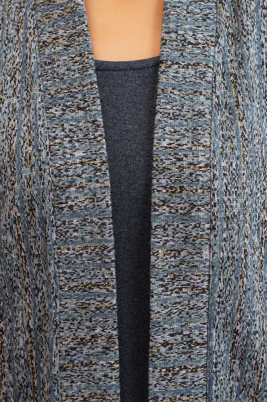 Blue Textured Jacquard Straight Winter Kurta with Palazzo Set