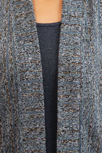 Blue Textured Jacquard Straight Winter Kurta with Palazzo Set
