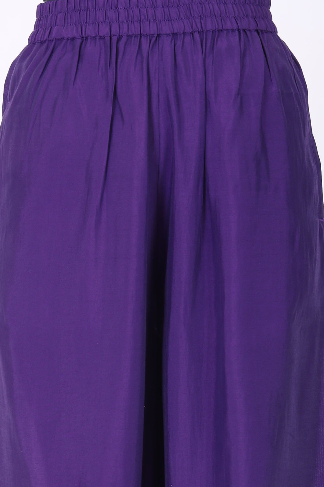 Purple Zari Embroidered Faux Chanderi Straight Kurta with Salwar Set