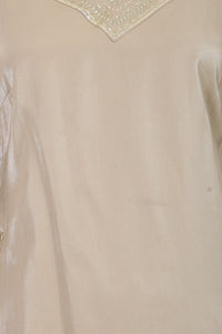 Gold Yarn Dyed Embroidered Rayon Straight Kurta with Palazzo Co-ord Set