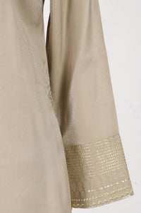 Gold Yarn Dyed Embroidered Rayon Straight Kurta with Palazzo Co-ord Set
