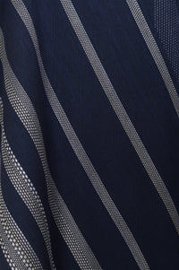 Navy Blue Yarn Dyed Striped Pure Cotton Stole