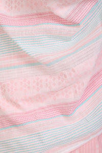 Pink Yarn Dyed Striped Cotton Blend Dupatta