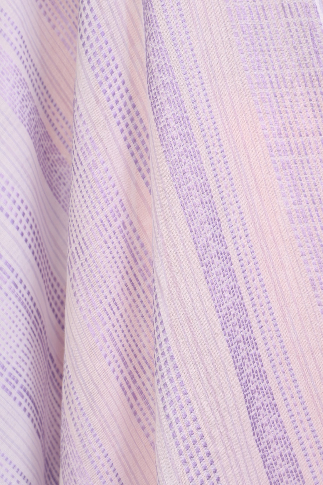 Lavender Yarn Dyed Striped Cotton Blend Dupatta