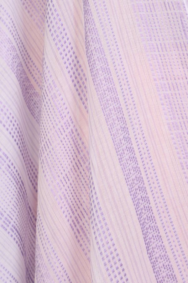 Lavender Yarn Dyed Striped Cotton Blend Dupatta