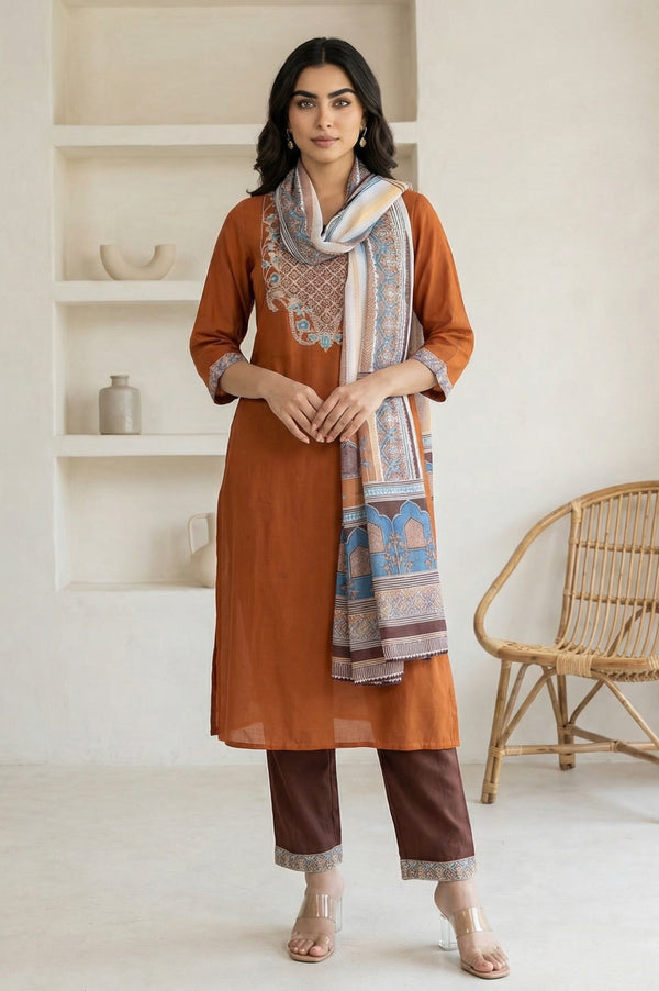 White Geometric Printed Dupatta