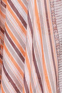 Off White Striped Pure Cotton Dupatta