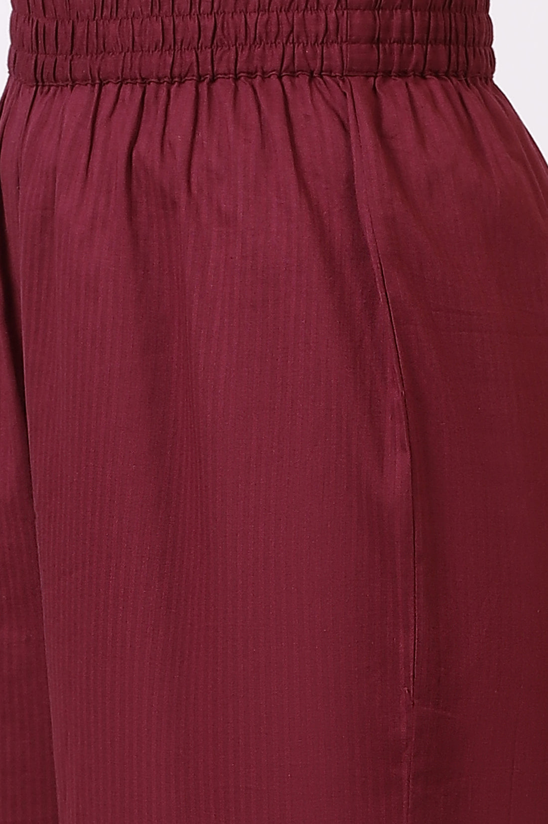 Maroon Embroidered Yoke Pure Cotton Straight Kurta and Pants Set