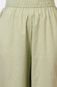 Green Embroidered Yoke Pure Cotton Straight Kurta and Pants Set
