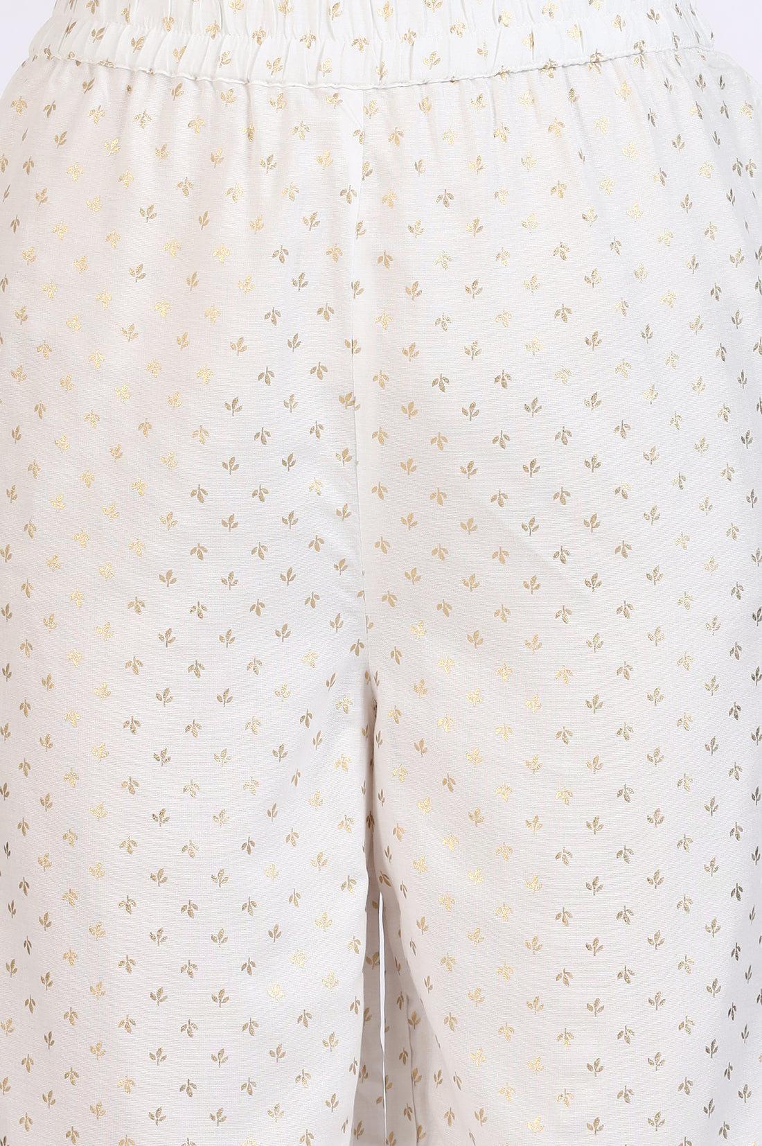 White Foil Floral Printed Rayon Straight Kurta and Trousers Co-ord Set