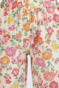Off-White Floral Printed Embellished Flared Kurta and Trousers Co-ord Set